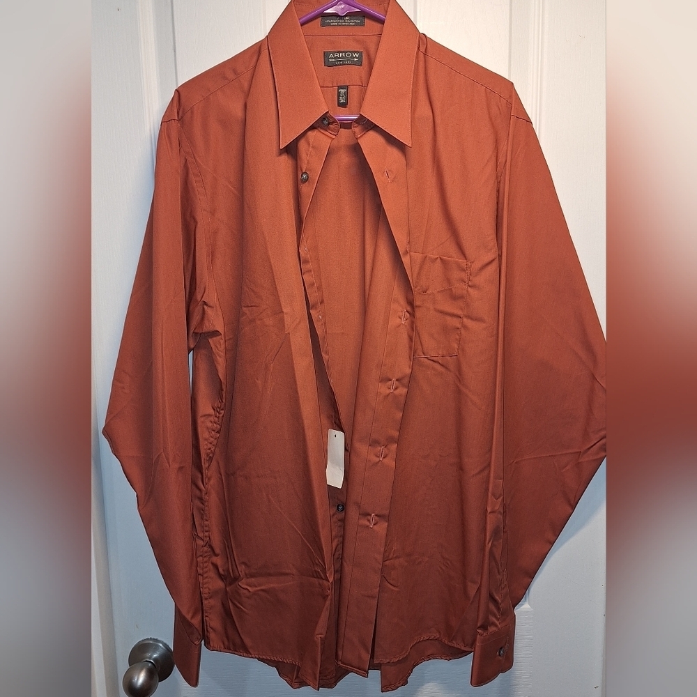 Arrow Burnt Orange Button Up Shirt New With Tags